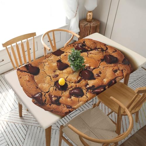 YKLJG Tischdecke mit Schokoladenkeks-Aufdruck, 152 cm, rechteckig, wasserdicht, waschbar, Tischdecken, Schutz für Esstische YKLJG Tischdecke mit Schokoladenkeks-Aufdruck, 152 cm, rechteckig, wasserdicht, waschbar, Tischdecken, Schutz für Esstische von YKLJG