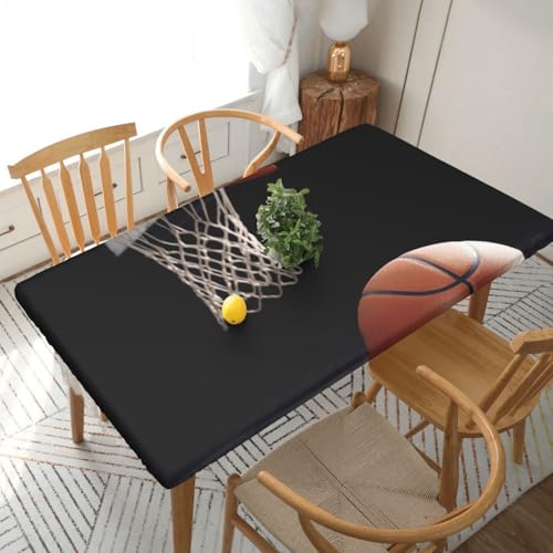 YKLJG Tischdecke mit Sport-Basketballdruck, 152 cm, rechteckig, wasserdicht, waschbar, Tischdecken, Schutz für Esstische YKLJG Tischdecke mit Sport-Basketballdruck, 152 cm, rechteckig, wasserdicht, waschbar, Tischdecken, Schutz für Esstische von YKLJG
