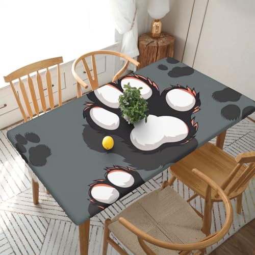YKLJG Tischdecke mit Tierfußabdruck, 152 cm, rechteckig, wasserdicht, waschbar, Tischdecken, Schutz für Esstische YKLJG Tischdecke mit Tierfußabdruck, 152 cm, rechteckig, wasserdicht, waschbar, Tischdecken, Schutz für Esstische von YKLJG