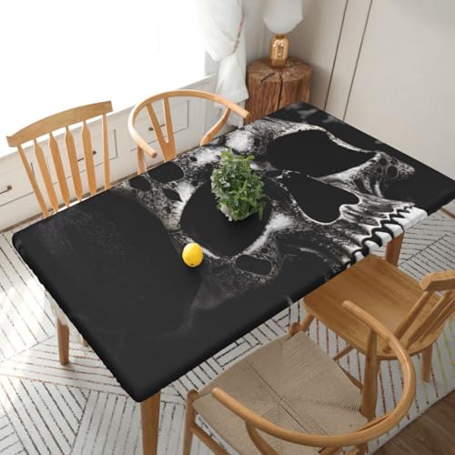 YKLJG Tischdecke mit Totenkopf-Motiv, 152 cm, rechteckig, wasserdicht, waschbar, Tischdecken, Schutz für Esstische, 76 x 152 cm, Schwarz YKLJG Tischdecke mit Totenkopf-Motiv, 152 cm, rechteckig, wasserdicht, waschbar, Tischdecken, Schutz für Esstische, 76 x 152 cm, Schwarz von YKLJG