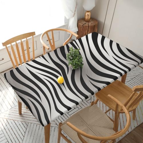YKLJG Tischdecke mit Zebramuster, 152 cm, rechteckig, wasserdicht, waschbar, Tischdecken, Schutz für Esstische YKLJG Tischdecke mit Zebramuster, 152 cm, rechteckig, wasserdicht, waschbar, Tischdecken, Schutz für Esstische von YKLJG