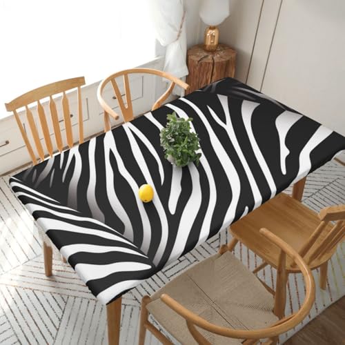 YKLJG Tischdecke mit Zebramuster, 152 cm, rechteckig, wasserdicht, waschbar, Tischdecken, Schutz für Esstische YKLJG Tischdecke mit Zebramuster, 152 cm, rechteckig, wasserdicht, waschbar, Tischdecken, Schutz für Esstische von YKLJG