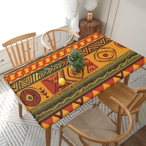 YKLJG Tischdecke mit afrikanischen Nationalmustern, 152 cm, rechteckig, wasserdicht, waschbar, Tischdecken, Schutz für Esstische YKLJG Tischdecke mit afrikanischen Nationalmustern, 152 cm, rechteckig, wasserdicht, waschbar, Tischdecken, Schutz für Esstische von YKLJG