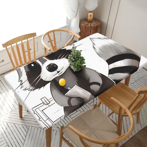 YKLJG Tischdecke mit niedlichem Waschbär-Motiv, 152 cm, rechteckig, wasserdicht, waschbar, Tischdecke für Esstische YKLJG Tischdecke mit niedlichem Waschbär-Motiv, 152 cm, rechteckig, wasserdicht, waschbar, Tischdecke für Esstische von YKLJG