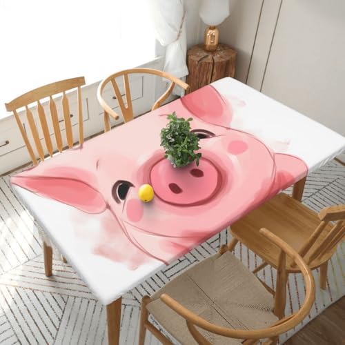 YKLJG Tischdecke mit rosa Tiermotiven, 152 cm, rechteckig, wasserdicht, waschbar, Tischdecken, Schutz für Esstische YKLJG Tischdecke mit rosa Tiermotiven, 152 cm, rechteckig, wasserdicht, waschbar, Tischdecken, Schutz für Esstische von YKLJG