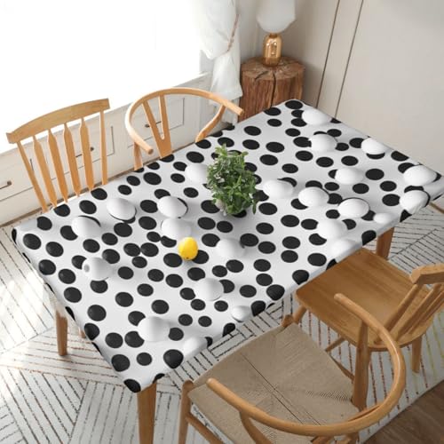 YKLJG Tischdecke mit schwarz-weißen Punkten, 76 x 152 cm, rechteckig, wasserdicht, waschbar, Tischdecken, Schutz für Esstische YKLJG Tischdecke mit schwarz-weißen Punkten, 76 x 152 cm, rechteckig, wasserdicht, waschbar, Tischdecken, Schutz für Esstische von YKLJG