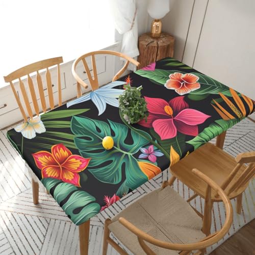 YKLJG Tischdecke mit tropischen Blumen, bedruckt, 152 cm, rechteckig, wasserdicht, waschbar, Tischdecken, Schutz für Esstische, 76 x 152 cm YKLJG Tischdecke mit tropischen Blumen, bedruckt, 152 cm, rechteckig, wasserdicht, waschbar, Tischdecken, Schutz für Esstische, 76 x 152 cm von YKLJG