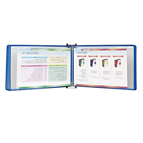 An der Wand montiertes A4-Poster-Flip-Book-Display, mit 5 Feldern und 10 Taschen zur Präsentation, Dokumenten-Organizer aus PVC und Metall(Blue) von YKMYXZ