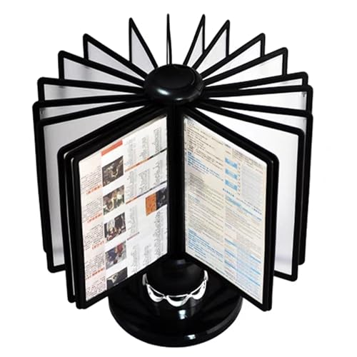Desktop-Referenzsystem, 20 doppelseitige Panels, 40 Blatt Kapazität, Katalog-Präsentationsständer, for Büro-/Heimpräsentation und Aufbewahrung von A4-Dokumenten, platzsparend(Black) von YKMYXZ