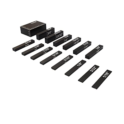 Einrichtungsblöcke guage， 15-teiliges Zubehör1/16 Holzbearbeitungsarbeiten schnell einrichten und messen(Black) von YKMYXZ