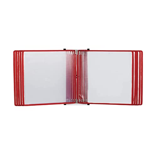 Katalog-Präsentationsständer, Wand-Referenzorganisator mit 10 Fächern, mit leicht zu ladenden Taschen, wandmontiertes Nachschlagesystem mit 20 Blatt Kapazität, A4-Letter-Format(Red) von YKMYXZ