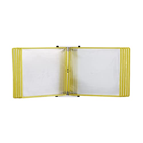 Katalog-Präsentationsständer, Wand-Referenzorganisator mit 10 Fächern, mit leicht zu ladenden Taschen, wandmontiertes Nachschlagesystem mit 20 Blatt Kapazität, A4-Letter-Format(Yellow) von YKMYXZ