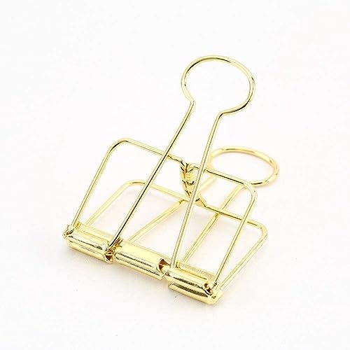 Metallklammern, Foldback-Binder-Büroklammern, Scharnier for Fotos, Snacks, Lebensmitteltüten, Home-Office-Zubehör, 19/32 mm, Gold(19mm*12 pcs) von YKMYXZ