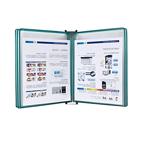 Nachschlagesystem zur Wandmontage mit 5 doppelseitigen Paneelen – Anzeigesystem im A4-Letter-Format – Nachschlageorganisator mit einer Kapazität von 10 Blatt(Green) von YKMYXZ