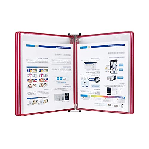 Nachschlagesystem zur Wandmontage mit 5 doppelseitigen Paneelen – Anzeigesystem im A4-Letter-Format – Nachschlageorganisator mit einer Kapazität von 10 Blatt(Red) von YKMYXZ