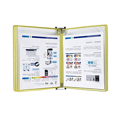 Nachschlagesystem zur Wandmontage mit 5 doppelseitigen Paneelen – Anzeigesystem im A4-Letter-Format – Nachschlageorganisator mit einer Kapazität von 10 Blatt(Yellow) von YKMYXZ