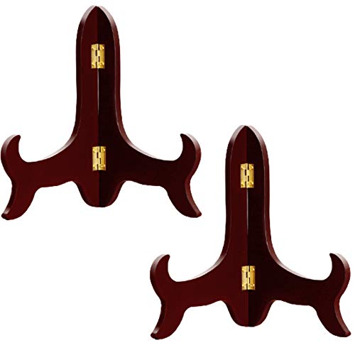 Plattenständer， 2 Packungen Holzteller und Staffeleien, Tellerhalter for Präsentieren von Bildern, orientalische Möbel, for Hochzeiten, Heimreden(8inch) von YKMYXZ