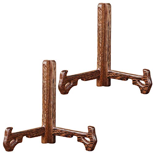 Plattenständer， Displayständer 2er Set Massivholz Display Snd Halter,Holz Staffelei, Platte Snds(6inch) von YKMYXZ