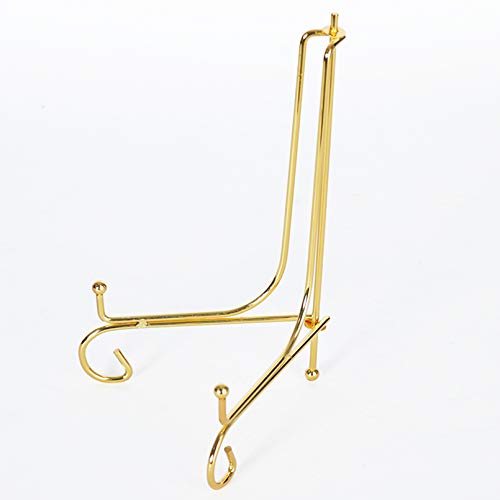 Plattenständer， Goldfarbener kleiner Staffelei-Tellerhalter aus Eisen, Mel-Displays for Karten, Fotoalben, Orativplatten, Kunstwerke, Fotohalter und for die Heimdekoration(6inch) von YKMYXZ