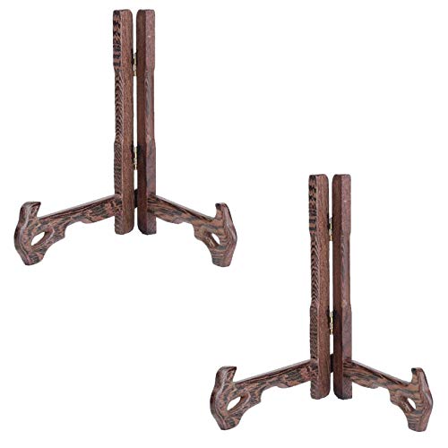 Plattenständer， Präsentationsständer, 2er-Packung Staffeleien aus Massivholz, Tellerständer for Präsentieren von Tellern, Bildern oder anderen Gegenständen, Bilderrahmenständer(6inch) von YKMYXZ