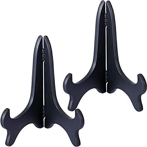 Plattenständer， Tellerhalter aus Kunstharz und schwarzer faltbarer Teller, Staffelei Redeteller for die Hausrede, Teekuchen, Bilderrahmen, Stein(7inch) von YKMYXZ