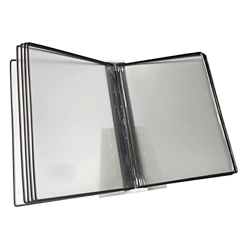 Referenz-Organizer zur Wandmontage – Katalog-Präsentationsständer, Rednerpulttisch aus Metall | 10 A4-Taschen | for die Beratung und Präsentation von Dokumenten(Black) von YKMYXZ