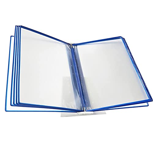 Referenz-Organizer zur Wandmontage – Katalog-Präsentationsständer, Rednerpulttisch aus Metall | 10 A4-Taschen | for die Beratung und Präsentation von Dokumenten(Blue) von YKMYXZ