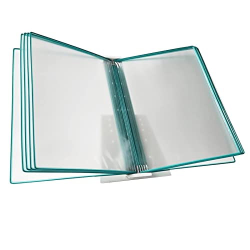 Referenz-Organizer zur Wandmontage – Katalog-Präsentationsständer, Rednerpulttisch aus Metall | 10 A4-Taschen | for die Beratung und Präsentation von Dokumenten(Green) von YKMYXZ