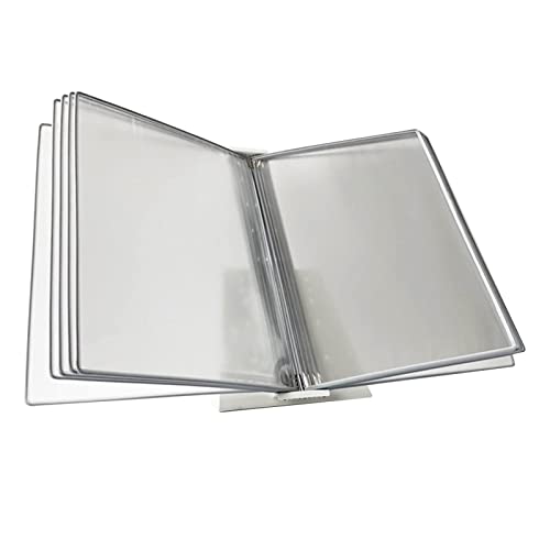 Referenz-Organizer zur Wandmontage – Katalog-Präsentationsständer, Rednerpulttisch aus Metall | 10 A4-Taschen | for die Beratung und Präsentation von Dokumenten(Grey) von YKMYXZ
