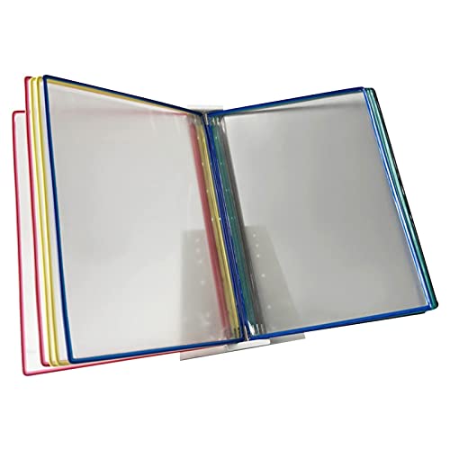 Referenz-Organizer zur Wandmontage – Katalog-Präsentationsständer, Rednerpulttisch aus Metall | 10 A4-Taschen | for die Beratung und Präsentation von Dokumenten(Multi Coloured) von YKMYXZ