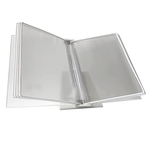 Referenz-Organizer zur Wandmontage – Katalog-Präsentationsständer, Rednerpulttisch aus Metall | 10 A4-Taschen | for die Beratung und Präsentation von Dokumenten(White) von YKMYXZ
