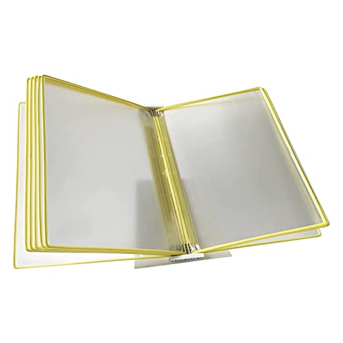 Referenz-Organizer zur Wandmontage – Katalog-Präsentationsständer, Rednerpulttisch aus Metall | 10 A4-Taschen | for die Beratung und Präsentation von Dokumenten(Yellow) von YKMYXZ