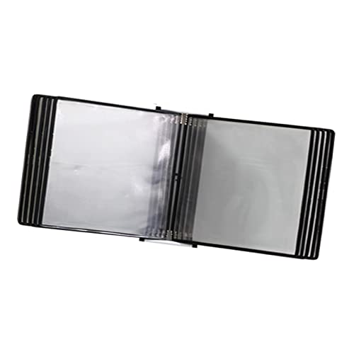 Referenz- und Anzeigesystem for die Wandmontage, Dokumenten-Organizer mit 10 doppelseitigen Taschen, wandmontiertes Referenz- und Anzeigesystem aus PVC und Metall(Black) von YKMYXZ
