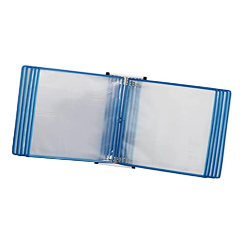 Referenz- und Anzeigesystem for die Wandmontage, Dokumenten-Organizer mit 10 doppelseitigen Taschen, wandmontiertes Referenz- und Anzeigesystem aus PVC und Metall(Blue) von YKMYXZ