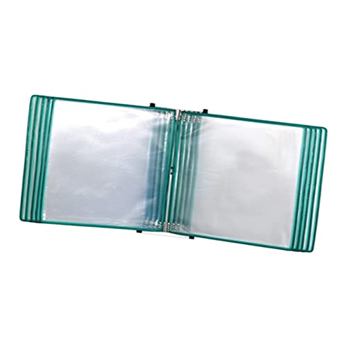 Referenz- und Anzeigesystem for die Wandmontage, Dokumenten-Organizer mit 10 doppelseitigen Taschen, wandmontiertes Referenz- und Anzeigesystem aus PVC und Metall(Green) von YKMYXZ