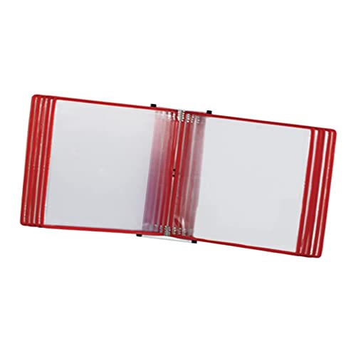 Referenz- und Anzeigesystem for die Wandmontage, Dokumenten-Organizer mit 10 doppelseitigen Taschen, wandmontiertes Referenz- und Anzeigesystem aus PVC und Metall(Red) von YKMYXZ