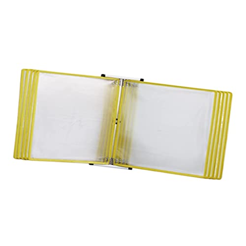 Referenz- und Anzeigesystem for die Wandmontage, Dokumenten-Organizer mit 10 doppelseitigen Taschen, wandmontiertes Referenz- und Anzeigesystem aus PVC und Metall(Yellow) von YKMYXZ