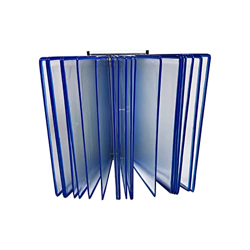 Wandmontierter Katalog-Präsentationsständer, wandmontiertes Referenzsystem, mit 20 leicht zu ladenden Taschen – 40 Blatt Kapazität – A4-Letter-Format(Blue) von YKMYXZ