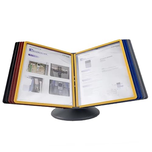 Wandmontierter Katalog-Präsentationsständer mit 20 doppelseitigen farbigen Taschen, 40 Blatt Kapazität, Letter-Format, zur Aufbewahrung von A4-Dokumenten im Büro/Restaurant von YKMYXZ