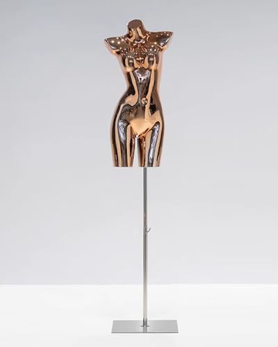 YKMYXZ, Einzelhandel Kleidung Kleid Form Spiegel Design, Dessous Bademode Display Dummy Modell Puppe Mit Metall Ständer(Rose Gold,with Stand) von YKMYXZ