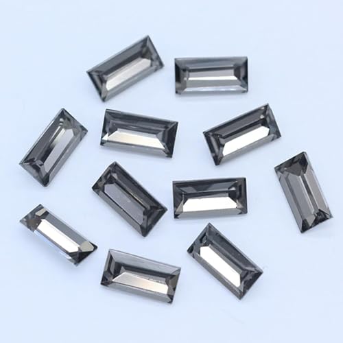 YKMYXZ, Farben Rechteck Punkt Folie Rückseite Glas Stein Facettierte Kristall Strass Nail Art Dekoration DIY Schmuck Machen Perlen(Grey,7x21mm 9pcs) von YKMYXZ