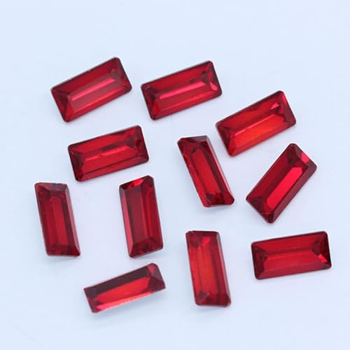 YKMYXZ, Farben Rechteck Punkt Folie Rückseite Glas Stein Facettierte Kristall Strass Nail Art Dekoration DIY Schmuck Machen Perlen(Red,3x7mm 20pcs) von YKMYXZ