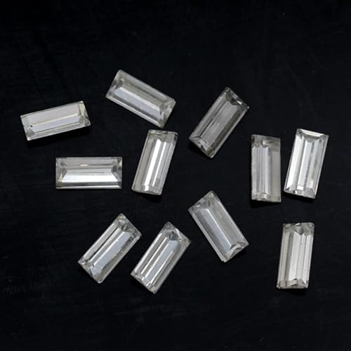 YKMYXZ, Farben Rechteck Punkt Folie Rückseite Glas Stein Facettierte Kristall Strass Nail Art Dekoration DIY Schmuck Machen Perlen(Silver,7x21mm 9pcs) von YKMYXZ