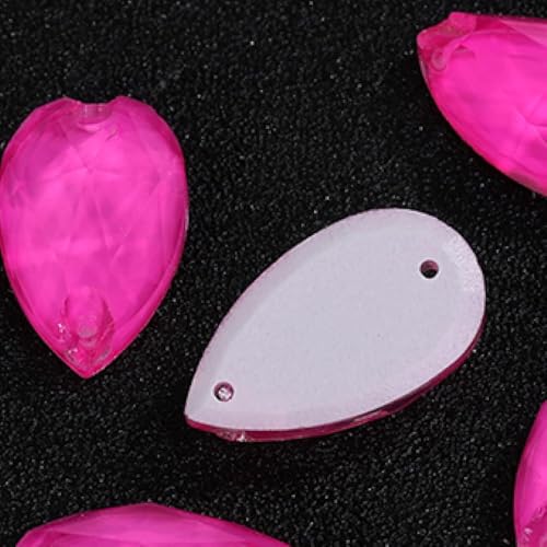 YKMYXZ, Flatback-Strasssteine, 12/20/28 Stück/Packung, Tropfenform, leuchtender Glas-Strasskristall for Kleider, Kleidung, for Aufnähen von Steinperlen for Basteln, Strass(Rose Red,17x28mm 12pcs) von YKMYXZ