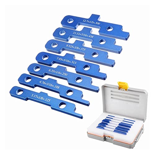 Einrichtungsblöcke Guage， 7-teiliger Tiefentest-Abstand, Aluminiumlegierung, Set-up-Stange, Holzbearbeitung, Messblock, schnell Arbeiten und messen von YKMYXZ