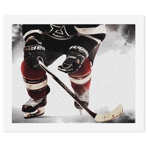 YKUDBN Malen nach Zahlen, Eishockey-Musterdruck, Acryl-Malen-nach-Zahlen-Leinwand, Malen nach Zahlen, Malen nach Zahlen, Leinwand von YKUDBN