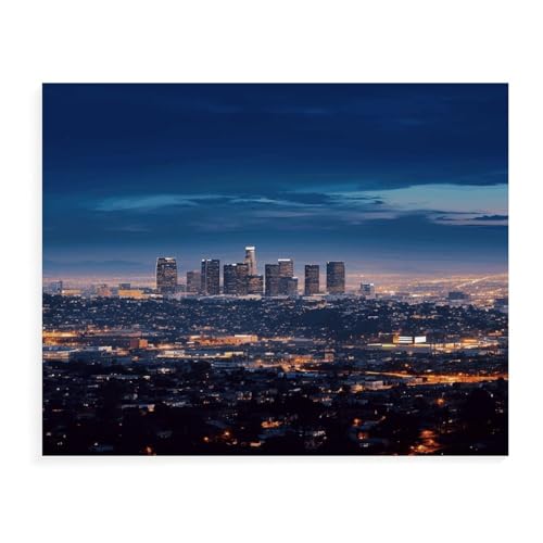 YKUDBN Malen nach Zahlen, Los Angeles Skyline Druck Acryl Malen nach Zahlen Leinwand Malen nach Zahlen Leinwand Malen nach Zahlen Leinwand von YKUDBN