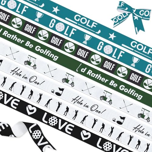 YKW Golfband-Set, insgesamt 22 m, 0,95 cm breit, Ripsbänder, für Golfturniere, Club-Events, Themenpartys und personalisierte Geschenkverpackungen, 8 Rollen von YKW