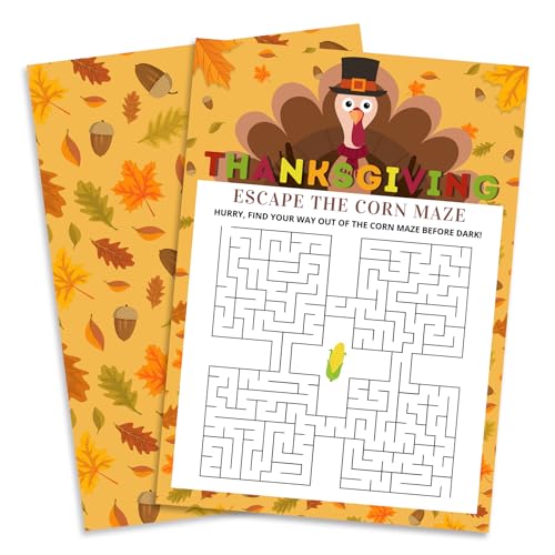 Thanksgiving-Party-Spiel-Set - Escape The Corn Maze Themenspiel, Ahornblatt-Muster-Verzierung, Thanksgiving-Aktivitäten für Familie und Freunde, Herbst-Party, erhöht die interaktive Atmosphäre (12,7 x Thanksgiving-Party-Spiel-Set - Escape The Corn Maze Themenspiel, Ahornblatt-Muster-Verzierung, Thanksgiving-Aktivitäten für Familie und Freunde, Herbst-Party, erhöht die interaktive Atmosphäre (12,7 x von YKYENR