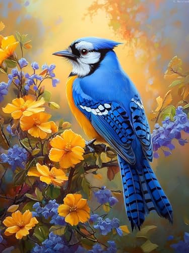 YL Mainland 5D Blue Jay Blue Jay Blue Bird Flowers Diamond Art Full Drill Diamond Painting Kits for Adults Beginners DIY Art Crafts for Relaxation and Home Wall Decor 30,5 x 40,6 cm YL Mainland 5D Blue Jay Blue Jay Blue Bird Flowers Diamond Art Full Drill Diamond Painting Kits for Adults Beginners DIY Art Crafts for Relaxation and Home Wall Decor 30,5 x 40,6 cm von YL Mainland